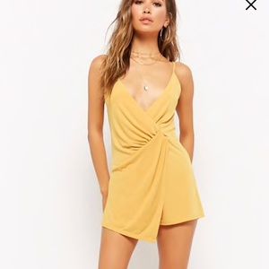 NWOT Yellow Gold Dress Romper